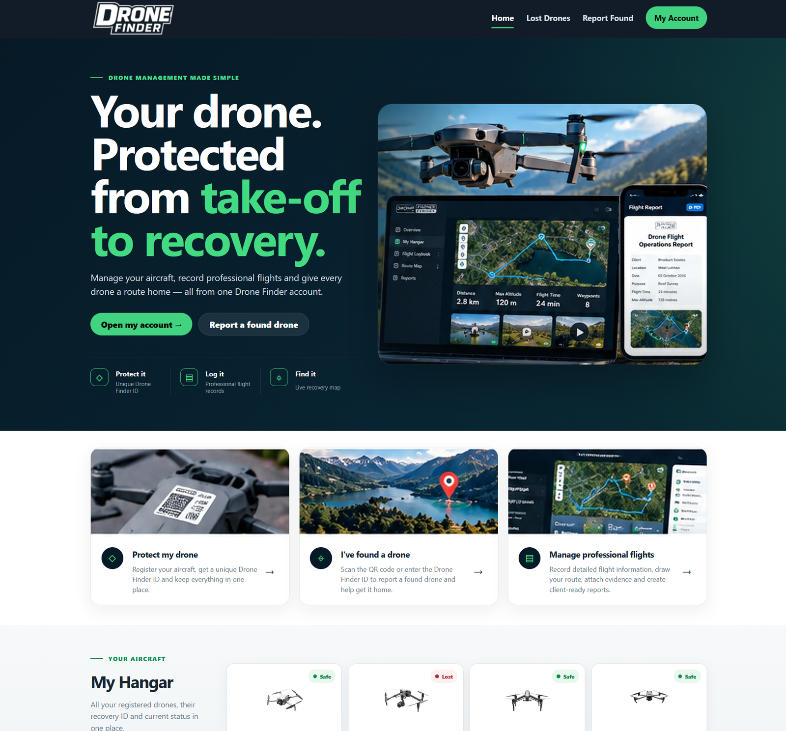 Drone Finder website